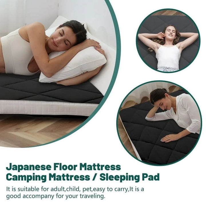 Japanese Floor Mattress Futon Mattress, Thicken Tatami Mat Sleeping Pad Foldable Roll up Mattress