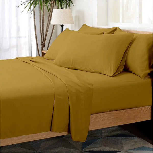 Hotel Collection Rayon Derived from Bamboo Bed Sheet Set - 6 Piece, California King, Gold