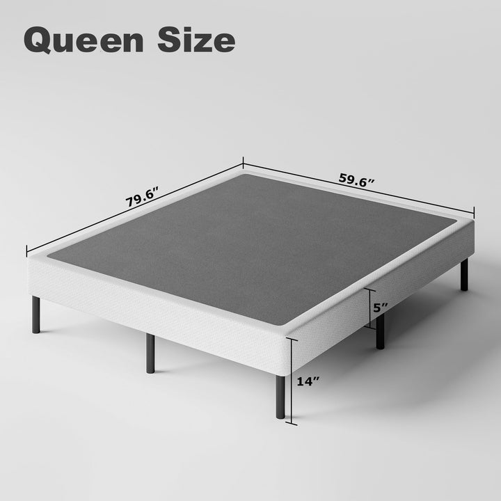 Legs Included  14" Metal Queen Box Spring, Sturdy Mattress Foundation, Easy Assembly