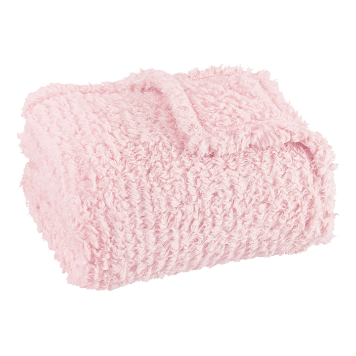 Sherpa Throw Blanket, 50" X 60", Light Pink