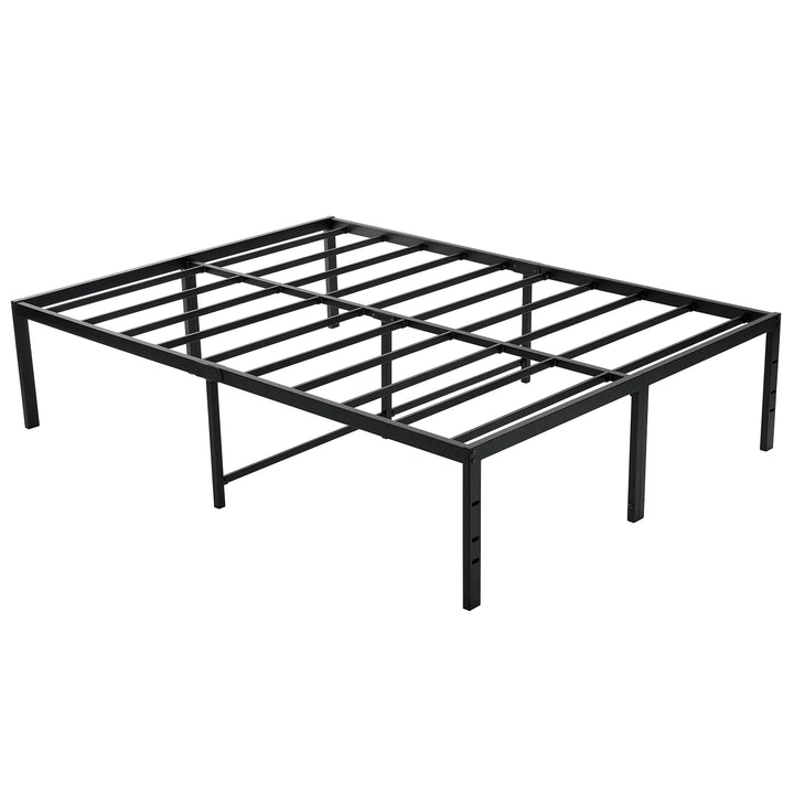 Full Size Bed Frame 18 Inch Heavy Duty Platform Metal Bed Frame Full with Attach Headboard Hole anti Slip Support Mattress Foundation