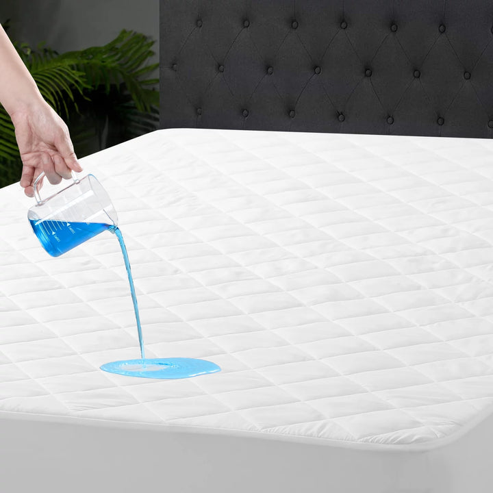 Twin Size Waterproof Mattress Protector Pad Cover with Deep Pocket Quilted Fitted 8" - 21" Breathable & Noiseless (White, Twin)