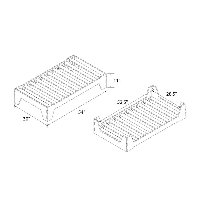 Maverick Montessori Toddler Floor Bed with 2 Heights, White