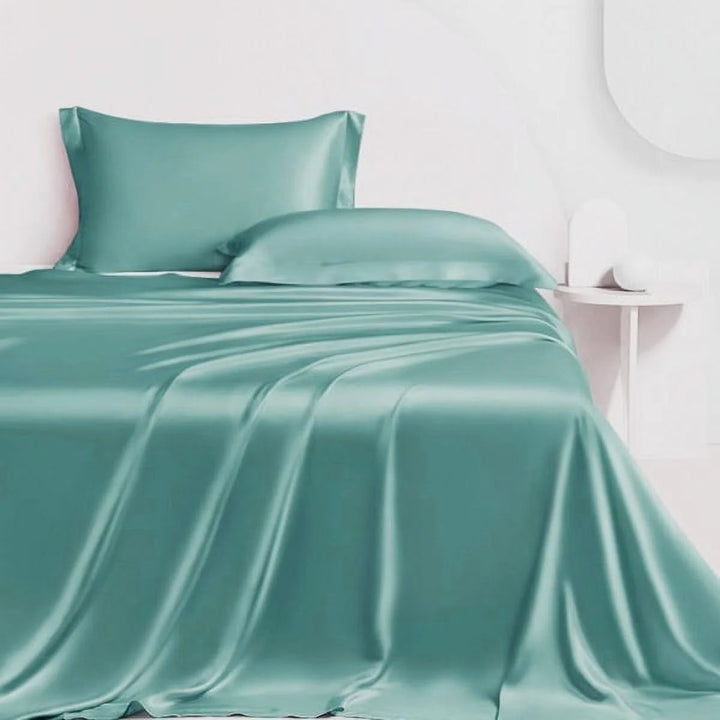 Split King Sheets for Adjustable Beds, 5 Piece Bedding Sheet Set - Viscose from Bamboo Silk Sheets, Cooling Bed Sheet, Hotel Luxury, Soft, Deep Pocket anti Pilling Sheets (Aqua)