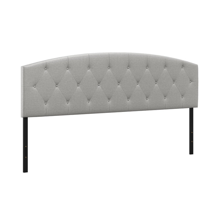 Blair Diamond Tufted Upholstered King Headboard with USB, Smoke Gray