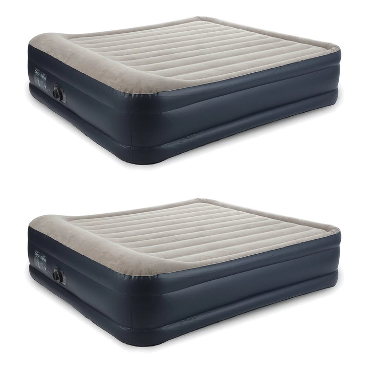 Dura Beam Raised Blow-Up Mattress with Built-In Pump, King (2 Pack)