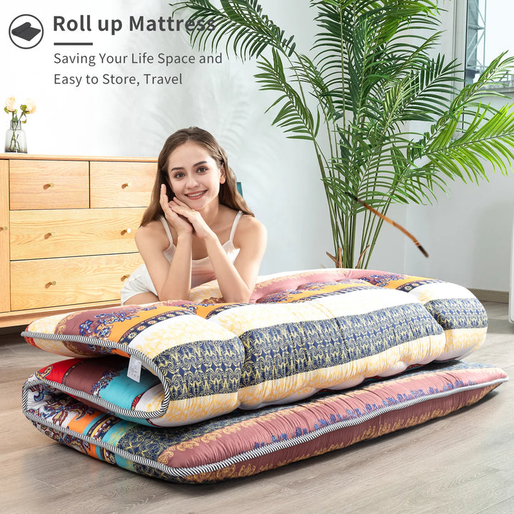 Boho Floor Mattress, Japanese Style Futon Mattress Camping Mattress Twin