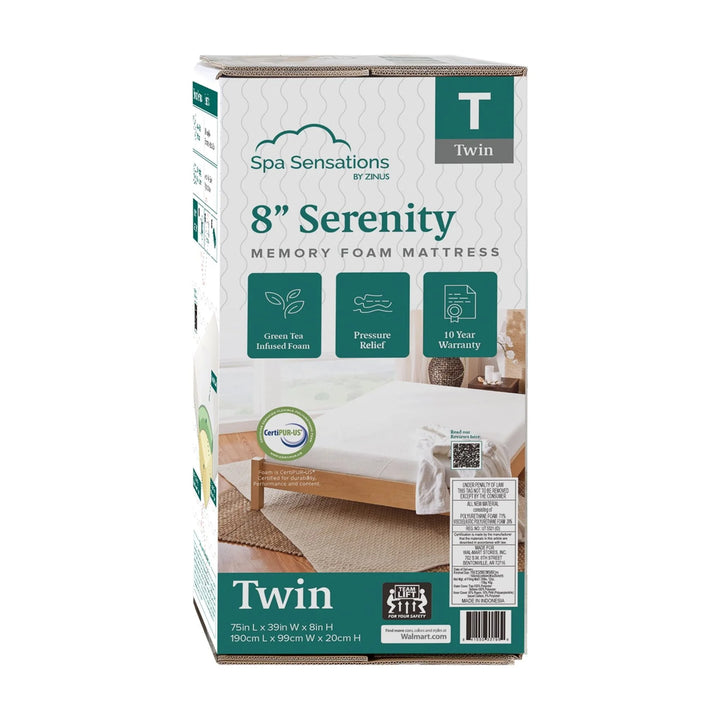 Spa Sensations Serenity by  8" Memory Foam Mattress, Twin