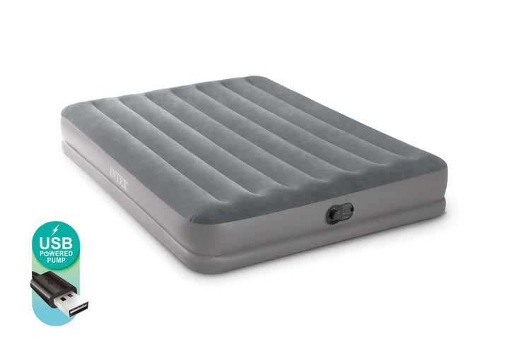 12" Dura-Beam Prestige Air Mattress Bed with Internal Fastfill USB Powered Pump - Queen