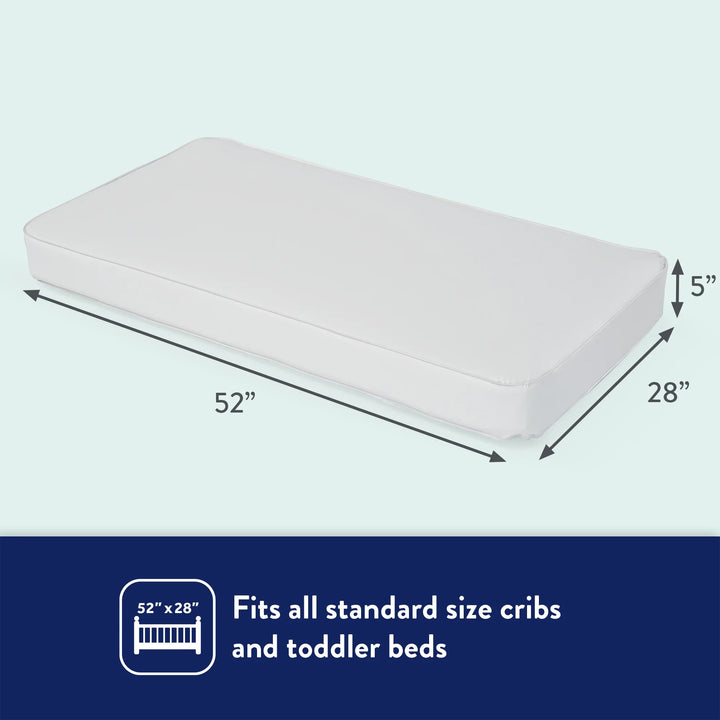 Pediatric 800 Extra Firm Ultra Deluxe, 80 Coil Baby Crib and Toddler Mattress, White