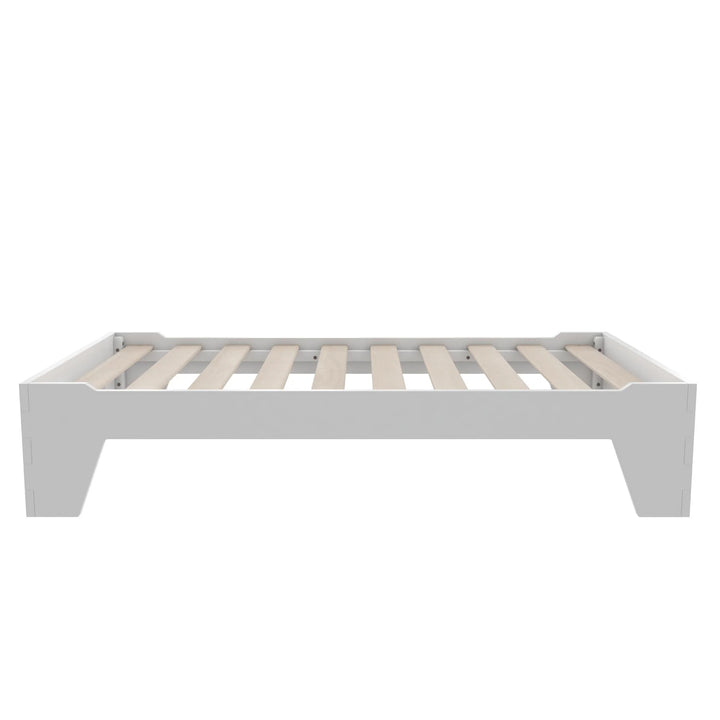 Maverick Montessori Toddler Floor Bed with 2 Heights, White