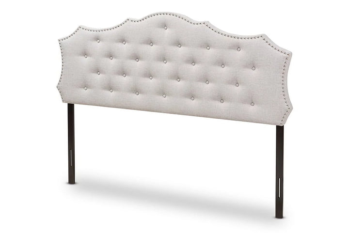 Aurora Modern and Contemporary Greyish Beige Fabric King Size Headboard