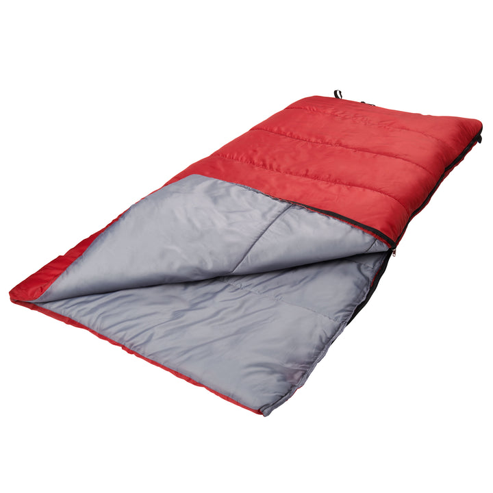 50-Degree Warm Weather Rectangular Sleeping Bag, Red, 33"X75"