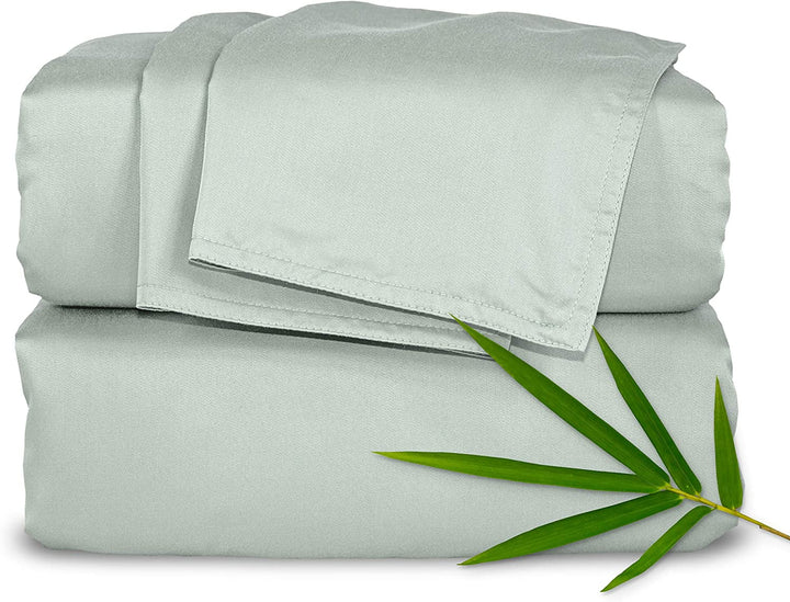 Sheets King Size Bed Sheets 4 Piece Set, Genuine 100% Organic Bamboo, Luxuriously Soft & Cooling, Double Stitching, 16 Inch Deep Pockets, Lifetime Quality Promise (King, Sea Glass)