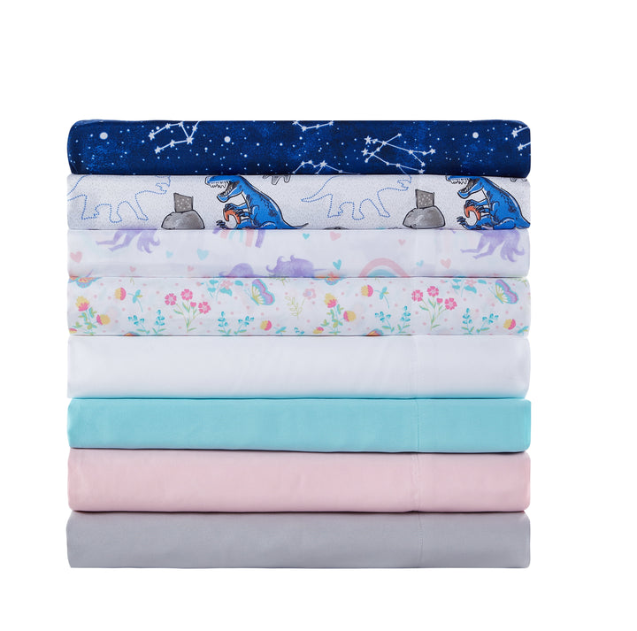 Kids Soft Microfiber Sheet Set, Floral Butterfly, Twin, 3 Pieces, Easy Care