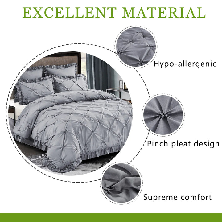 Gray 5 Piece Bed in a Bag Comforter Set, King