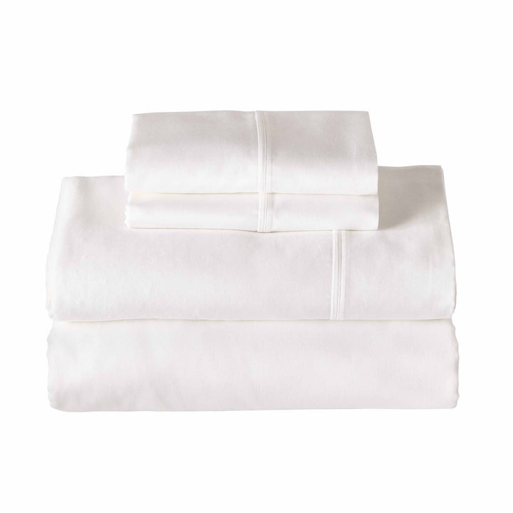 100% Cotton Sateen 300 Thread Count Sheet Set, Queen, Arctic White