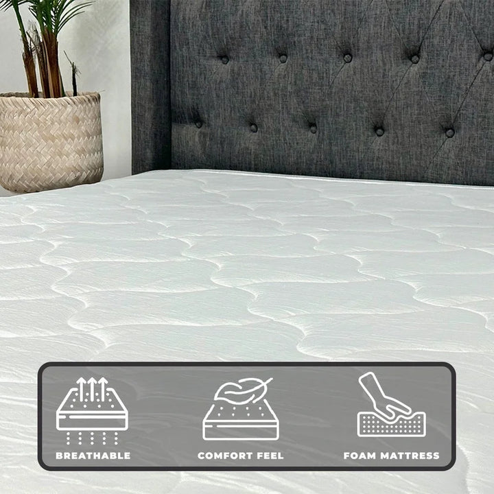 Queen Mattress - 6 Inch Comfort Foam & Spring Hybrid Mattress - Tight Top - Medium Firm - Oliver & Smith