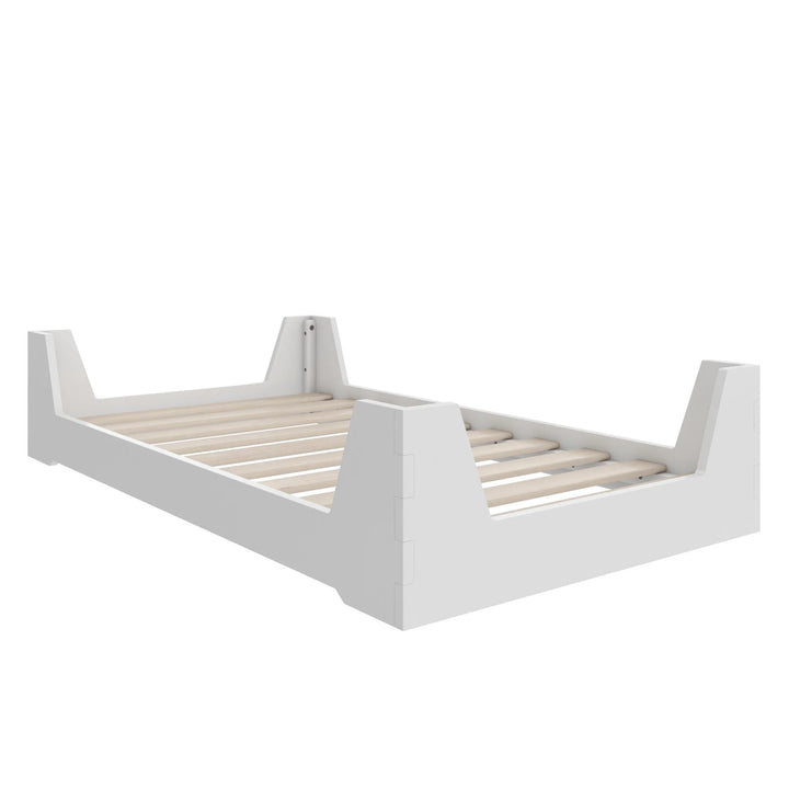 Maverick Montessori Toddler Floor Bed with 2 Heights, White