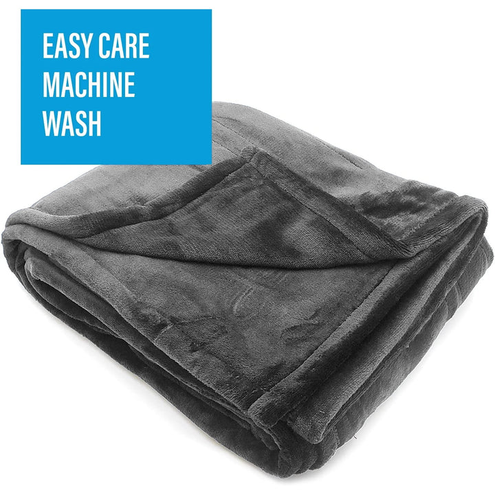 Electric Throw Blanket 50" X 60" , 10 Heating Levels, 8 Hours Auto-Off, Luxuriously Soft, Machine Washable, Gray