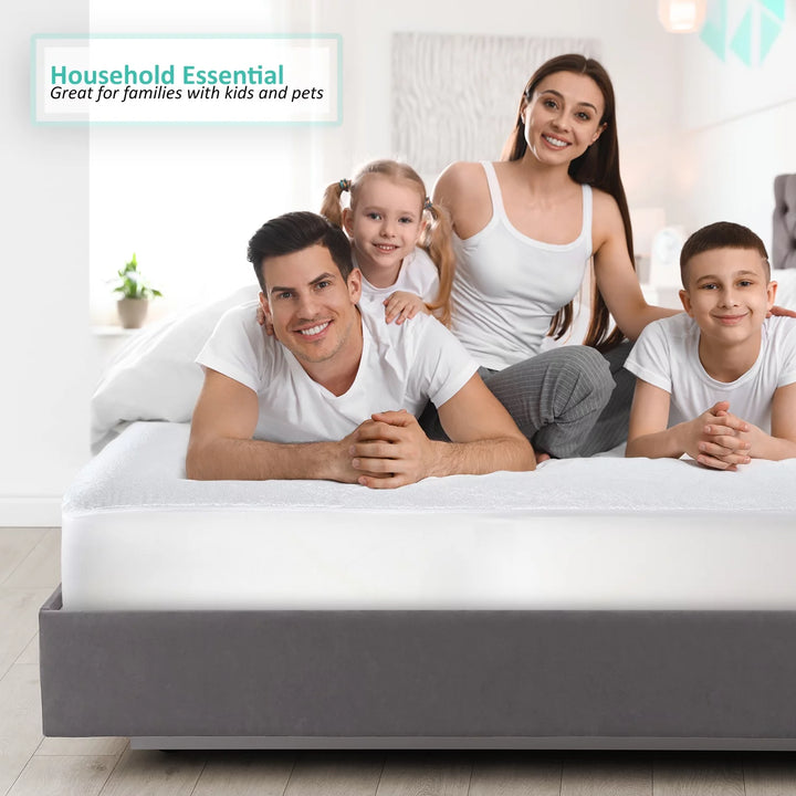 Waterproof King Mattress Protector, Premium Mattress Pad, Mattress Cover Fits Mattresses up to 21 Inches