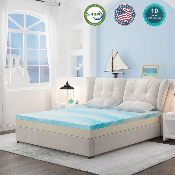 2, 3, or 4 Inch Mattress Topper, Queen Gel Memory Foam Mattress Topper(3 Inch, Queen)