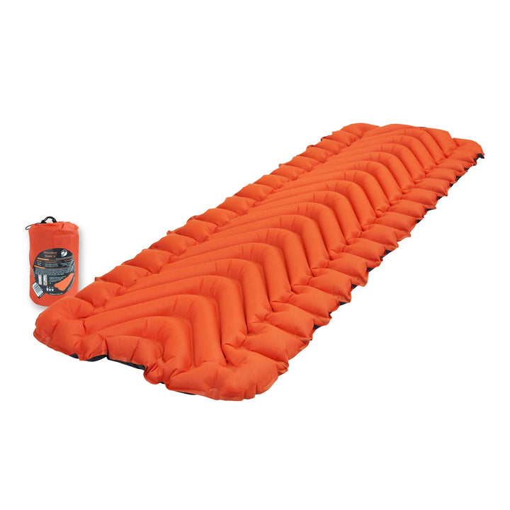 Insulated Static V Sleeping Pad Durable Camping Inflatable Mattress, Brick Red