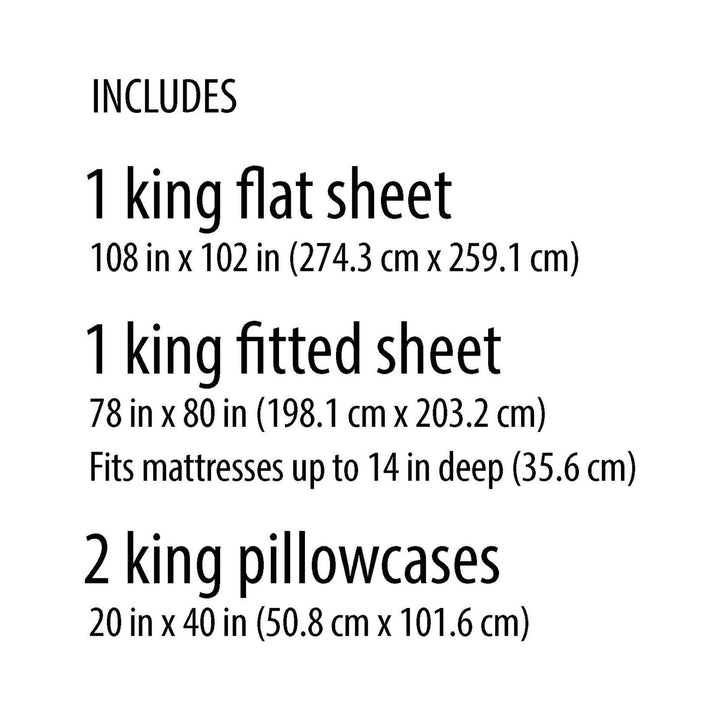 Super Soft High Quality Brushed Microfiber Bed Sheet Set, King, Grey Floral, 4 Piece