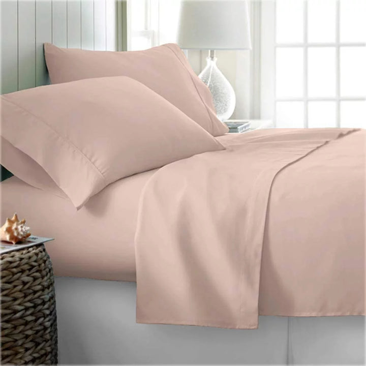 100% Pure Egyptian Cotton 800 Thread Count Sheet Set, 4 Pc Set, Sateen Weave, Hotel Collection Soft Luxury Bedding, Fits Upto 21" Inch Deep Pocket (Blush Solid, Queen Size)