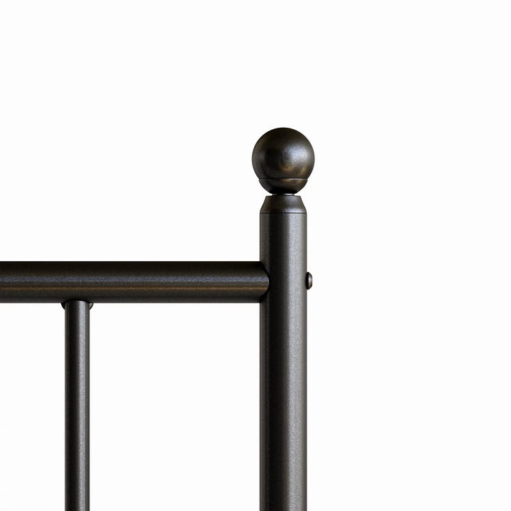 Durham Steel Vertical Bar Metal Headboard, Black, Queen