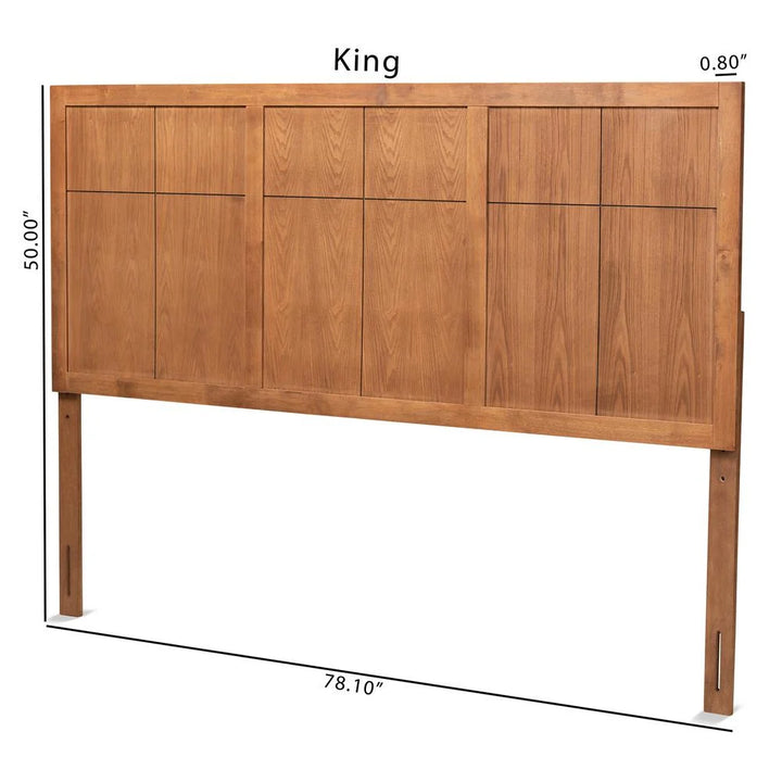 Monroe Walnut Finished Wood King Size Headboard