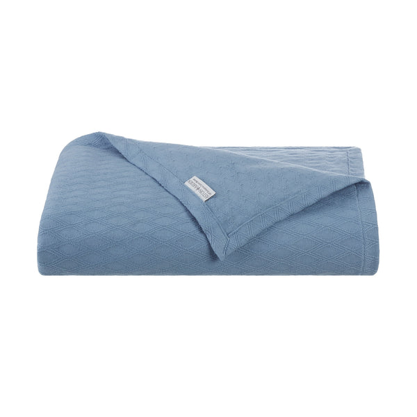 Eucalyptus and Cotton Bed Blanket (KING Size 108X90), Diamond Weave Pattern, 400 GSM, Luxury Hotel Quality, Blue