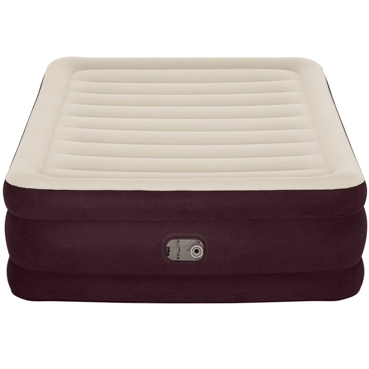 Maroon 20" Queen Air Mattress with Built-In Pump