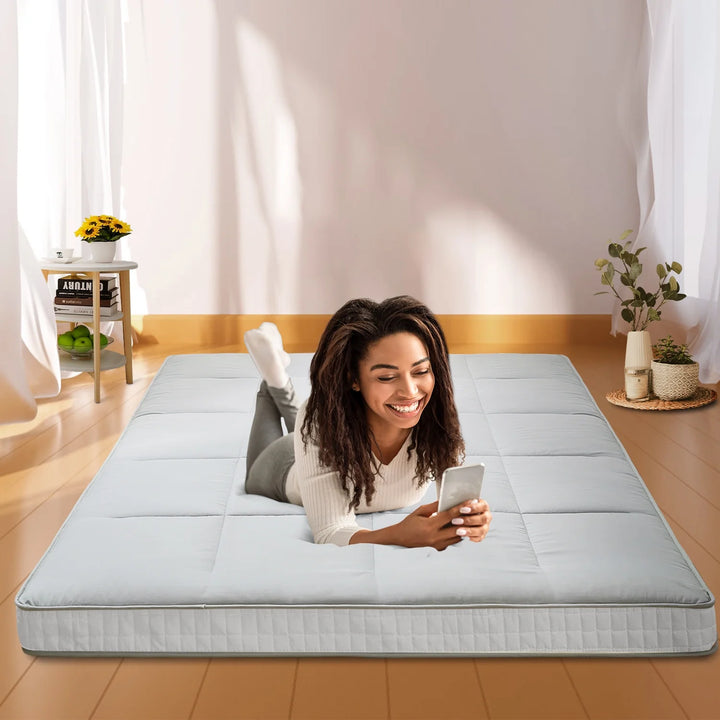 Floor Mattress Japanese Futon Mattress Extra Thick Folding Sleeping Pad Futon Mattress Portable Camping Mattress Twin Size (80*39*4In)