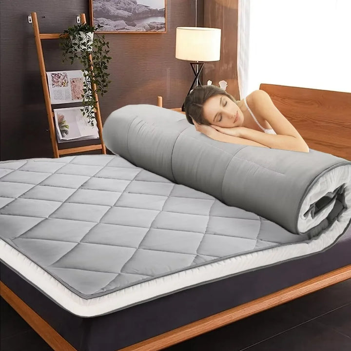 Japanese Floor Mattress Futon Mattress, Memory Foam Futon Roll up Guest Mattress Queen Size(80*60*4In)