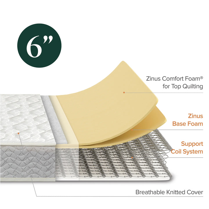 Slumber 1 by  6" Comfort Innerspring Mattress, Adult, Twin