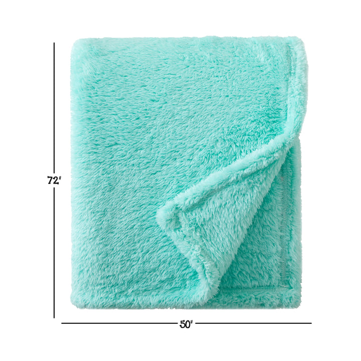 Soft, Teal, Oversized, Fuzzy Throw Blanket for Kids, 72 X 50 Inches