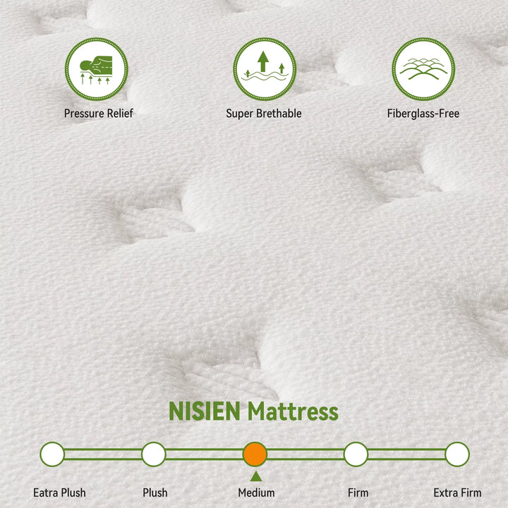 Queen Mattress, 10 Inch Hybrid Memory Foam Mattress in a Box, Pressure Relief, Certipur-Us