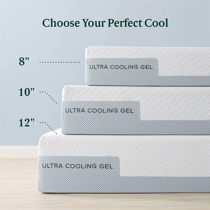 10" Ultra Cooling Gel Memory Foam Mattress, Made of US Foam and Global Materials, Twin