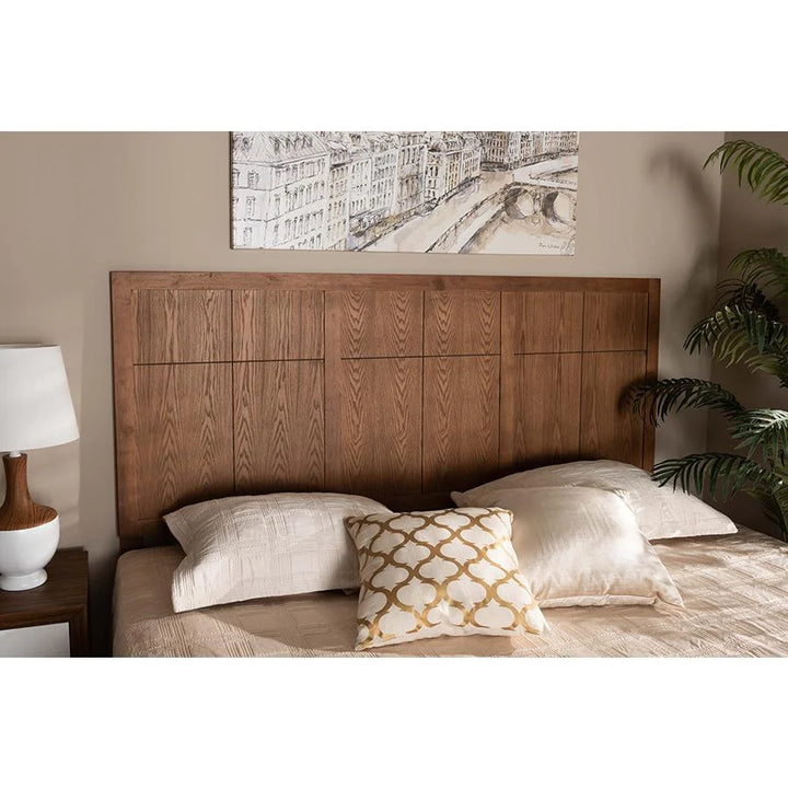 Monroe Walnut Finished Wood King Size Headboard