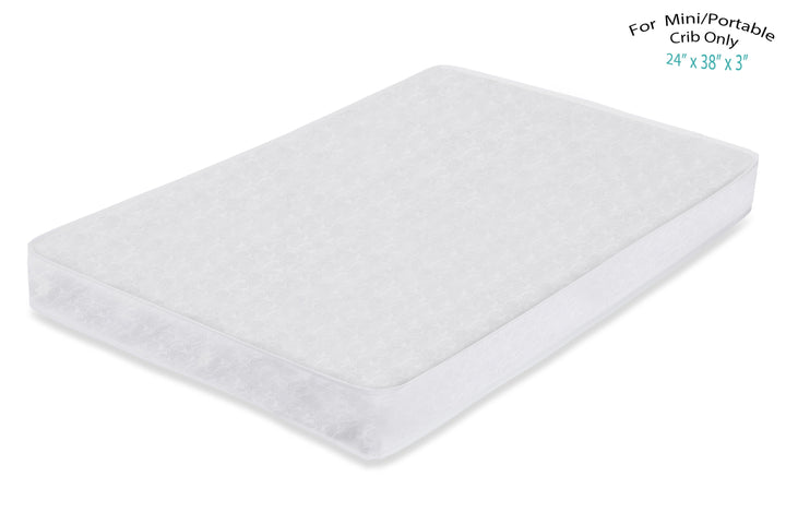 3" Waterproof Mini/Portable Crib Mattress Pad with Embossed Cover, for Non-Full Size Cribs Only