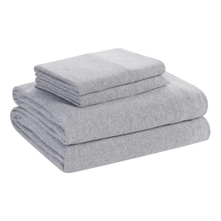 Extra Soft Adult Jersey Bed Sheet Set, King, Grey Heather, 4 Pieces