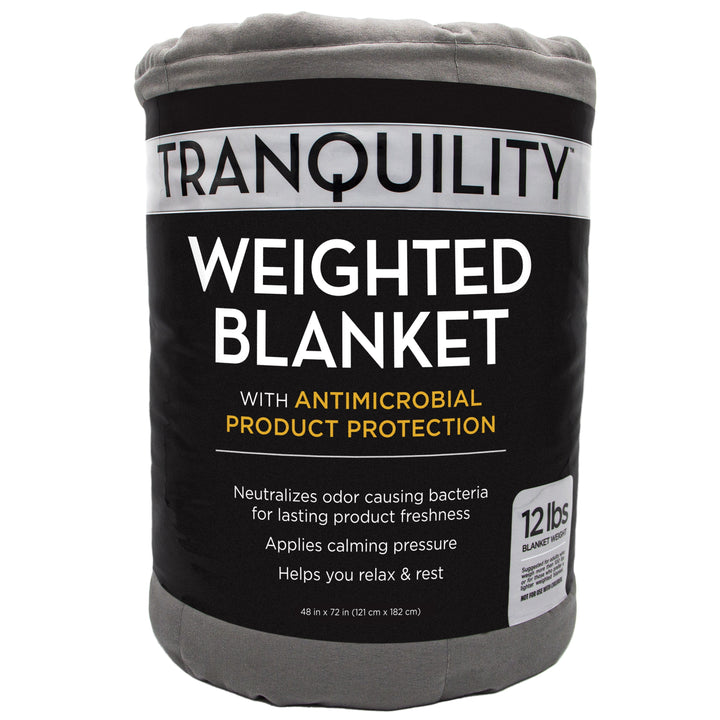 Antimicrobial Quilted Weighted Blanket, Gray, 12LB