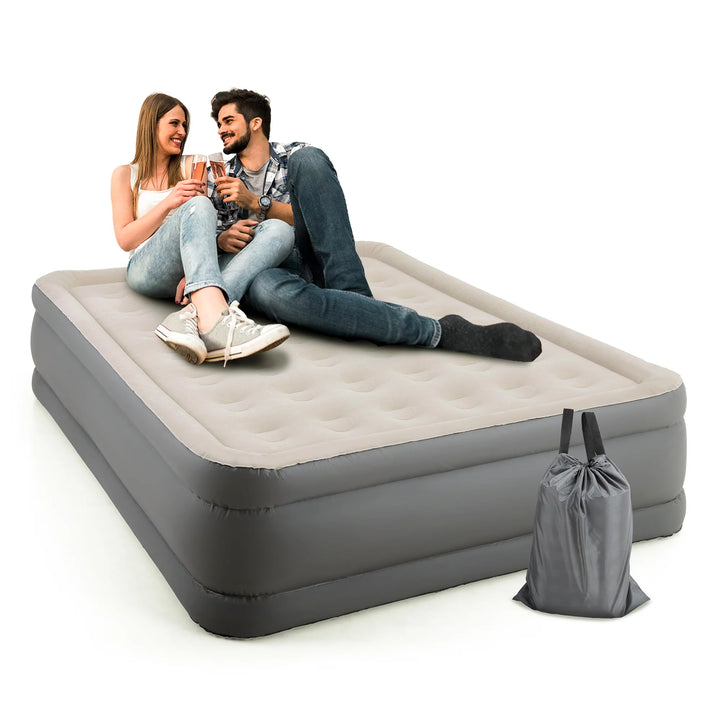 Queen Size Air Mattress with Built-In Pump for Camping & Home