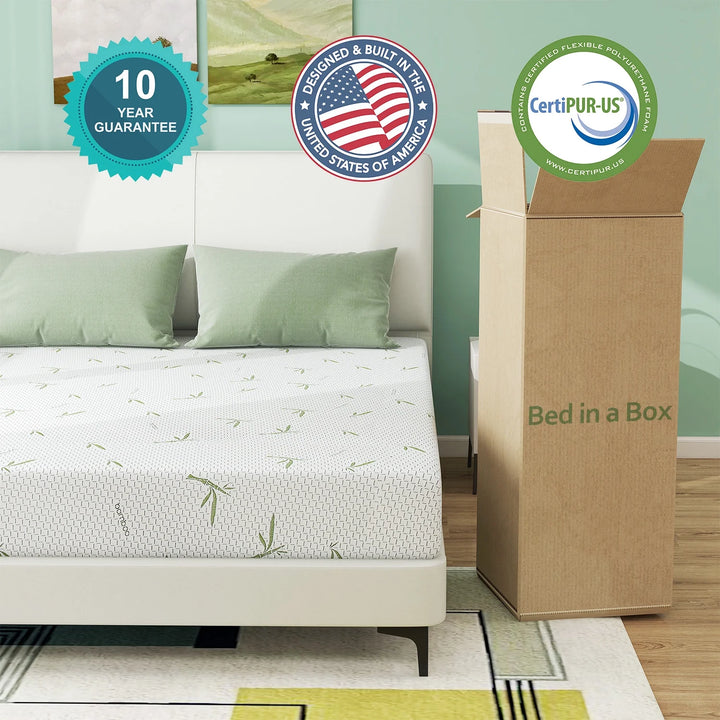 King Size Mattress 8 Inch Gel Memory Foam Mattress with Breathable & Washable Soft Cover, Certipur-Us Certified, Mattress in a Box