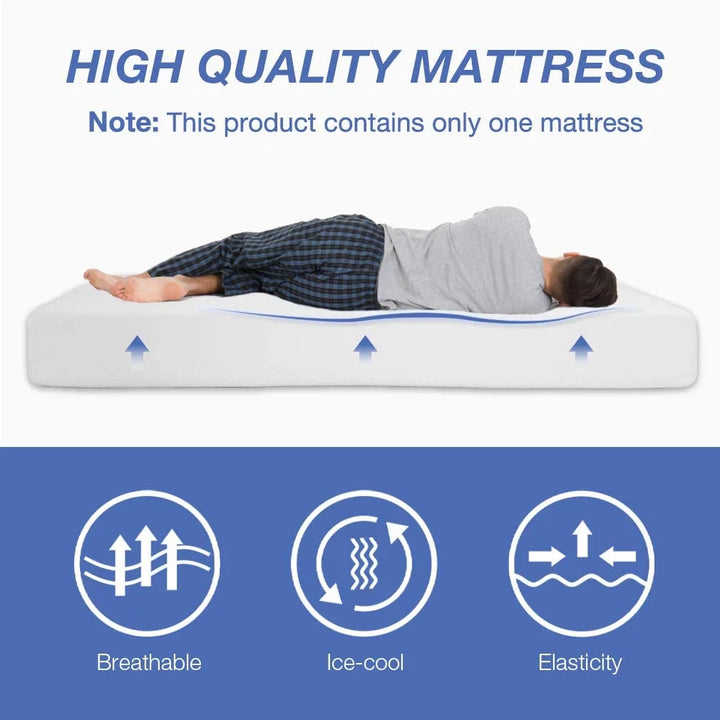 King Mattress, 8 Inch Gel Memory Foam Mattress King Size for Cool Sleep & Pressure Relief, Medium Firm Mattresses Certipur-Us Certified / Bed-In-A-Box / Pressure Relieving,King Size