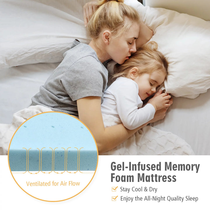 4''Gel-Infused Memory Foam Mattress Topper Ventilated Bed Pad King