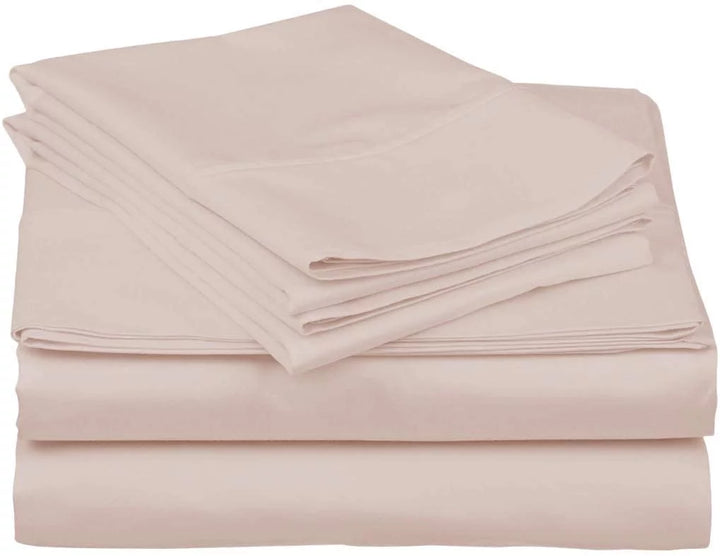 100% Pure Egyptian Cotton 800 Thread Count Sheet Set, 4 Pc Set, Sateen Weave, Hotel Collection Soft Luxury Bedding, Fits Upto 21" Inch Deep Pocket (Blush Solid, Queen Size)