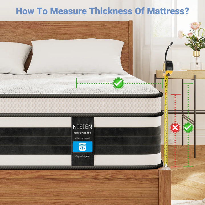 Queen Size Mattress,  10 Inch Gel Memory Foam Hybrid Queen Mattress in a Box,Euro Top Bed Mattress for Cooler Sleep,100-Night Free Trial