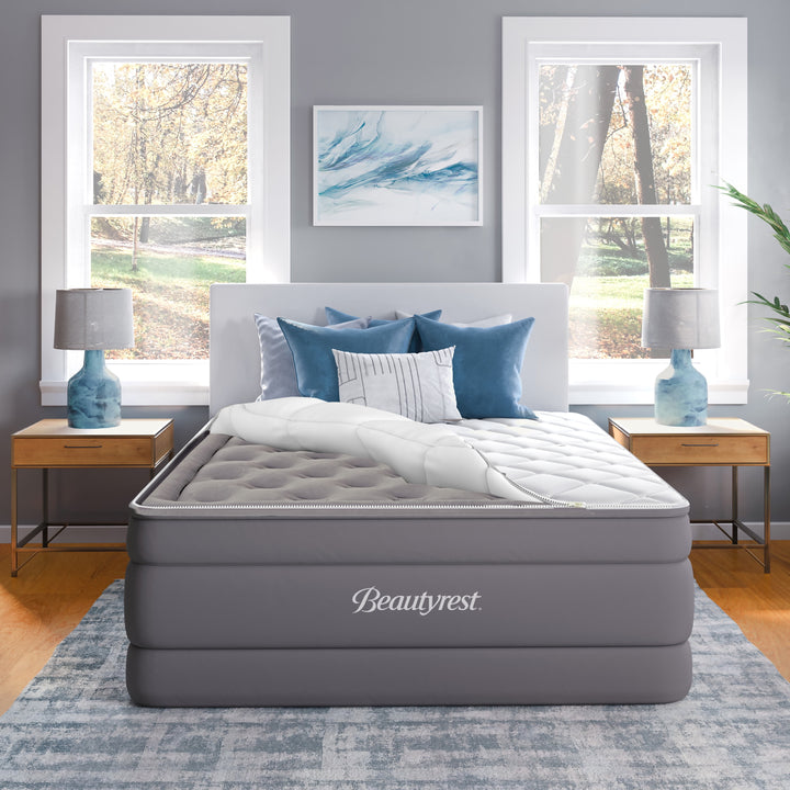 20" Cushion Aire Quilted Removable Pillow Top Air Bed Mattress with Built-In Pump Queen